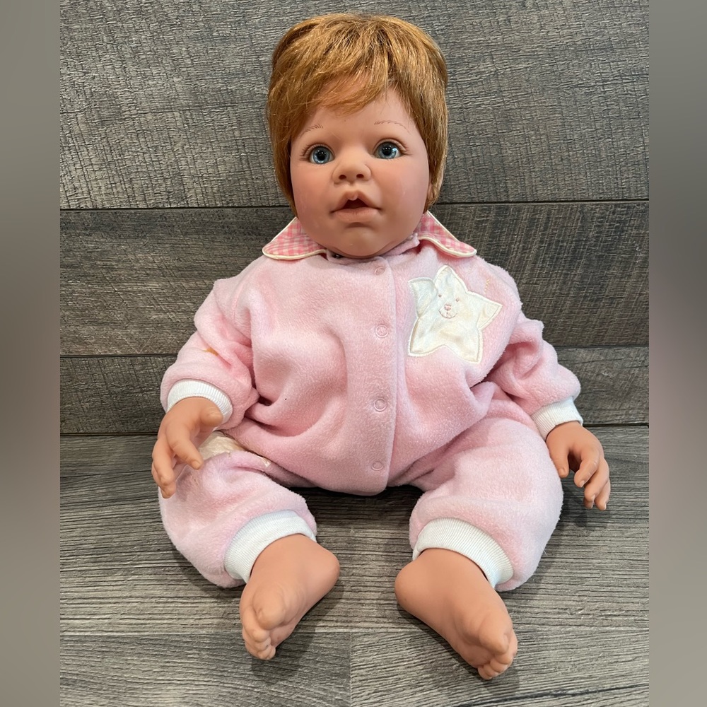 Vintage Real Born DOLL Reva Lifelike Red Hair Weighted 1997 Baby LEE MIDDLETON